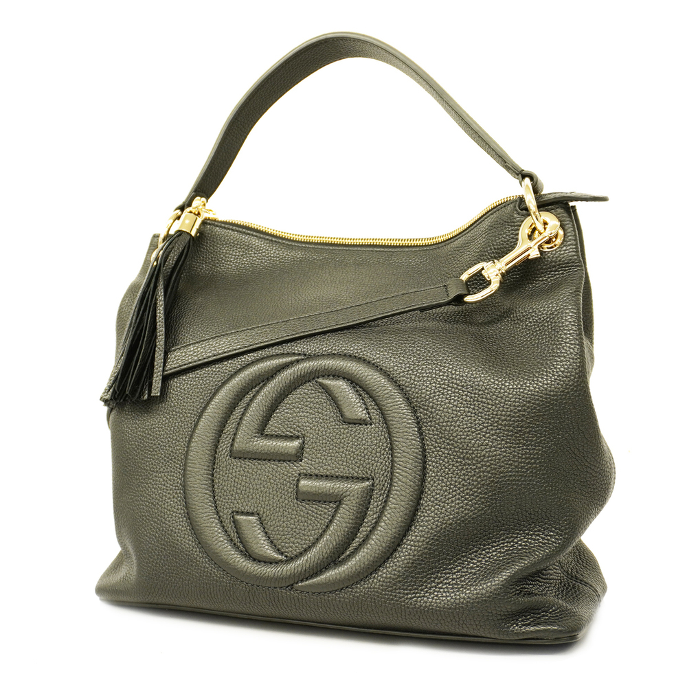 Gucci Soho Handbag Shoulder Bag Leather Black